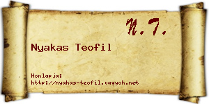 Nyakas Teofil névjegykártya